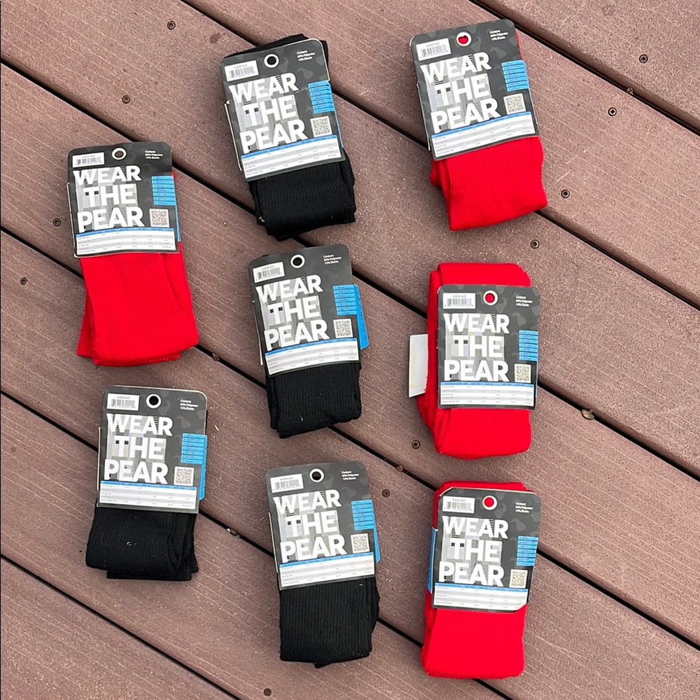 Women’s Red and Black Softball Socks